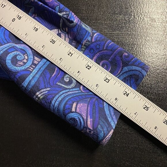 Gene Hiller Shirt Musical Eclectic Printed Jazz Musician Blue Colorful Sz Large - Picture 12 of 13